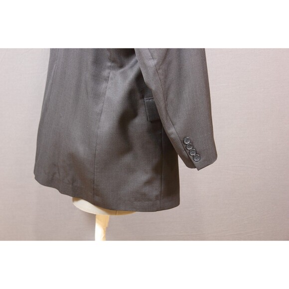 Andrew Fezza Men's 2 Piece Suit BLue Wool Silk 3 Btn 48R Flat Fronts 41" Waist - Picture 6 of 12